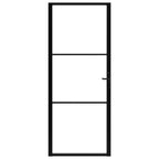 Vidaxl binnendeur 93x201,5 cm esg-glas en aluminium zwart
