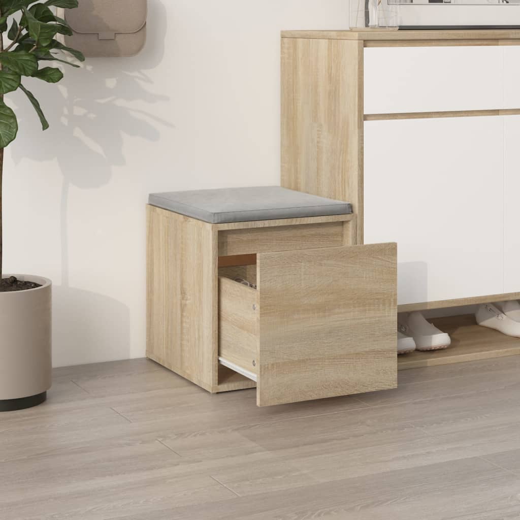 VidaXL Opbergbox met lade 40,5x40x40 cm bewerkt hout sonoma eikenkleur