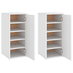 Vidaxl schoenenkasten 2 st 32x35x70 cm bewerkt hout wit