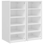 Vidaxl schoenenkasten 2 st 31,5x35x70 cm bewerkt hout wit