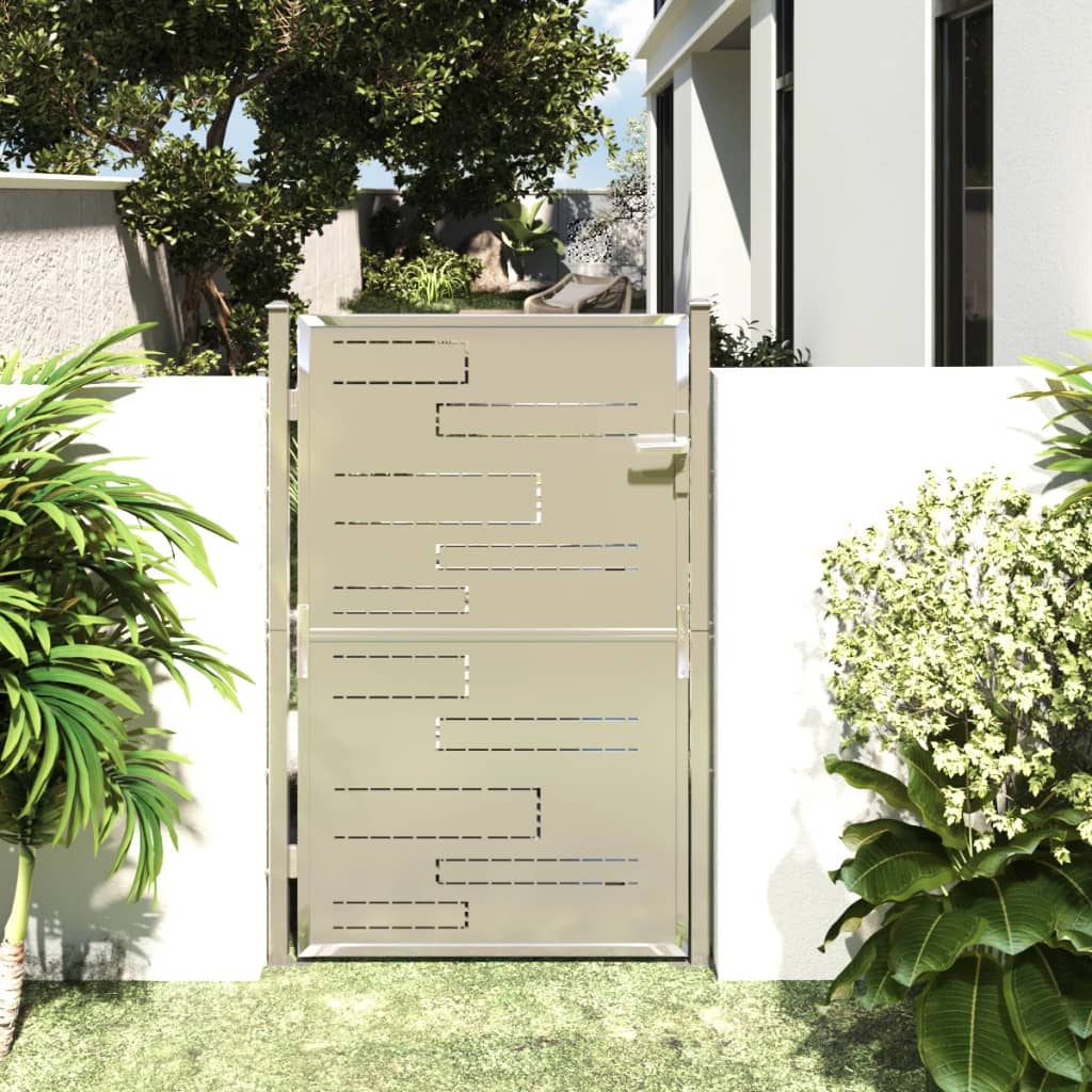VidaXL Tuinpoort 100x150 cm roestvrij staal