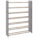 Vidaxl schoenenrek 90x24x117 cm bewerkt hout grijs