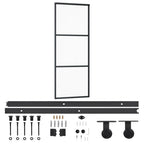 Vidaxl schuifdeur met beslag 76x205 cm aluminium en esg-glas