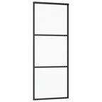 Vidaxl schuifdeur met beslag 76x205 cm aluminium en esg-glas