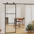 Vidaxl schuifdeur met beslag 76x205 cm aluminium en esg-glas