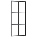 VidaXL Schuifdeur met beslag 90x205 cm aluminium en ESG-glas