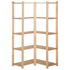 Vidaxl hoekopbergrek 5-laags 82,5x82,5x170 cm massief grenenhout