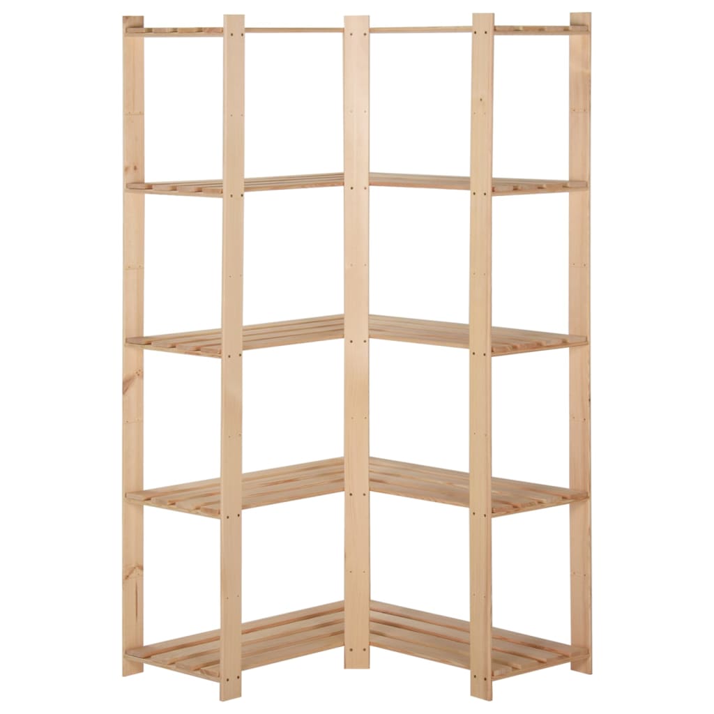 Vidaxl hoekopbergrek 5-laags 82,5x82,5x170 cm massief grenenhout
