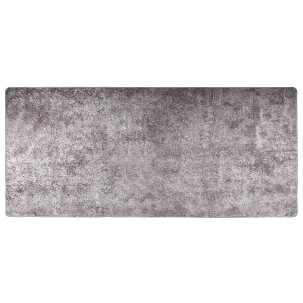 Vidaxl vloerkleed wasbaar 80x300 cm grijs
