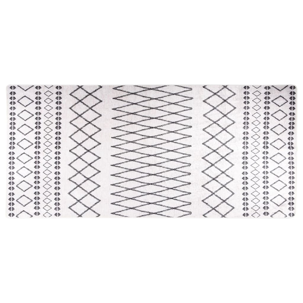 Vidaxl vloerkleed wasbaar anti-slip 80x300 cm zwart en wit