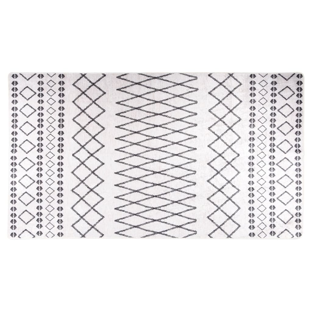 Vidaxl vloerkleed wasbaar anti-slip 190x300 cm zwart en wit
