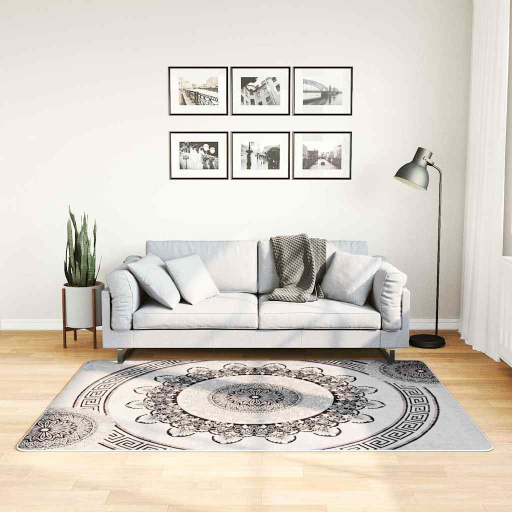Vidaxl vloerkleed wasbaar 120x180 cm zwart en grijs