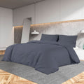 Vidaxl dekbedovertrekset 225x220 cm katoen antracietkleurig