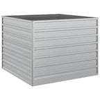 Vidaxl plantenbak verhoogd 100x100x77 cm gegalvaniseerd staal zilver