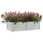 Vidaxl plantenbak verhoogd 160x80x45 cm gegalvaniseerd staal zilver