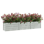 Vidaxl plantenbak verhoogd 240x40x45 cm gegalvaniseerd staal zilver