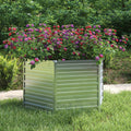 Vidaxl plantenbak verhoogd 129x77 cm gegalvaniseerd staal zilverkleur