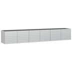 Vidaxl plantenbak verhoogd 480x80x77 cm gegalvaniseerd staal zilver