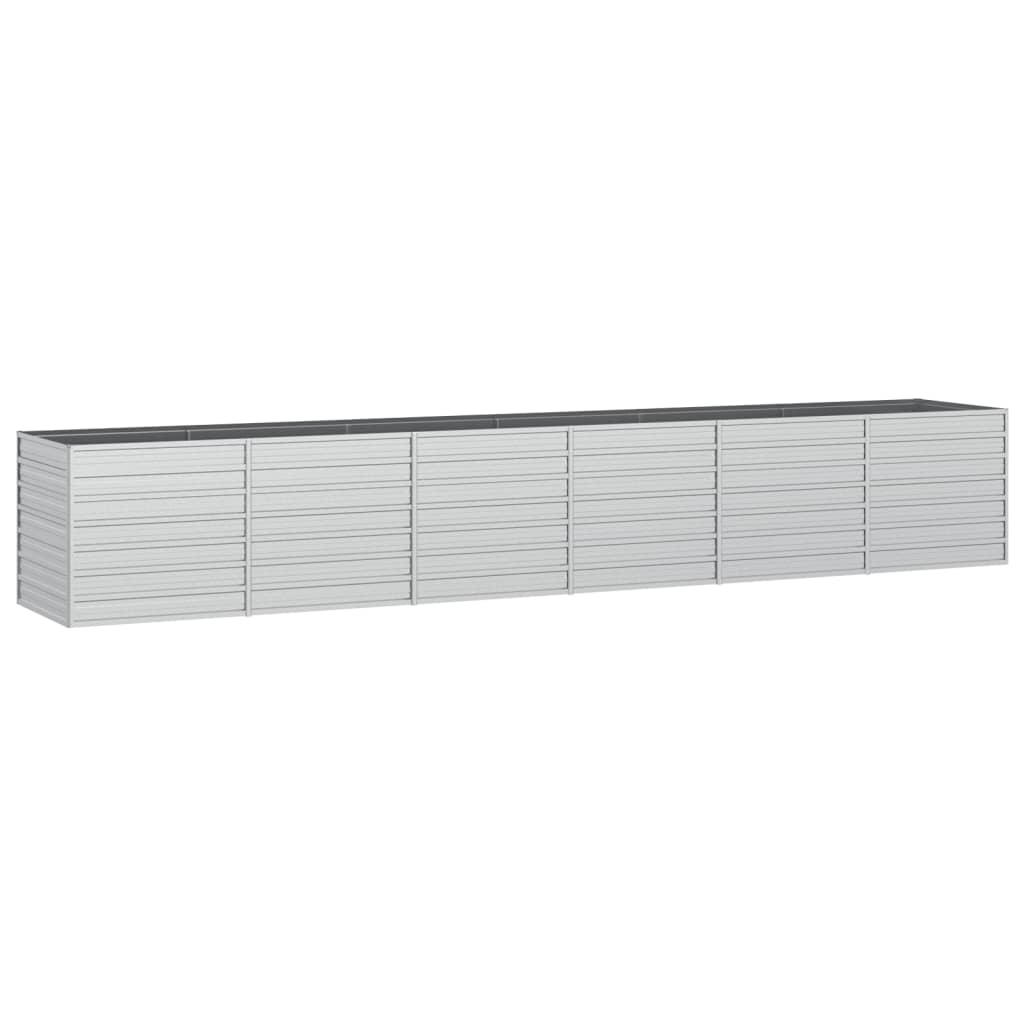 Vidaxl plantenbak verhoogd 480x80x77 cm gegalvaniseerd staal zilver