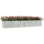 Vidaxl plantenbak verhoogd 480x80x77 cm gegalvaniseerd staal zilver