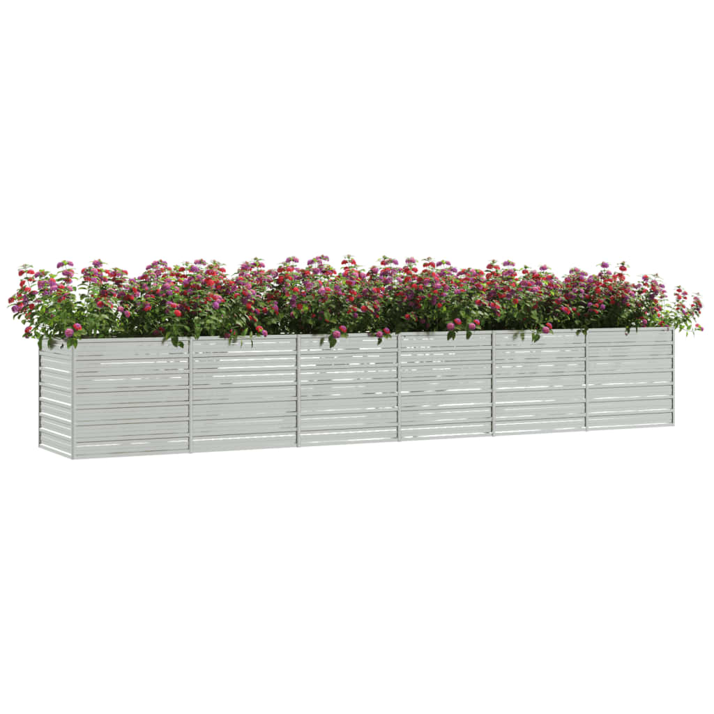 Vidaxl plantenbak verhoogd 480x80x77 cm gegalvaniseerd staal zilver
