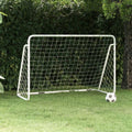 Vidaxl voetbaldoel met net 180x90x120 cm staal wit