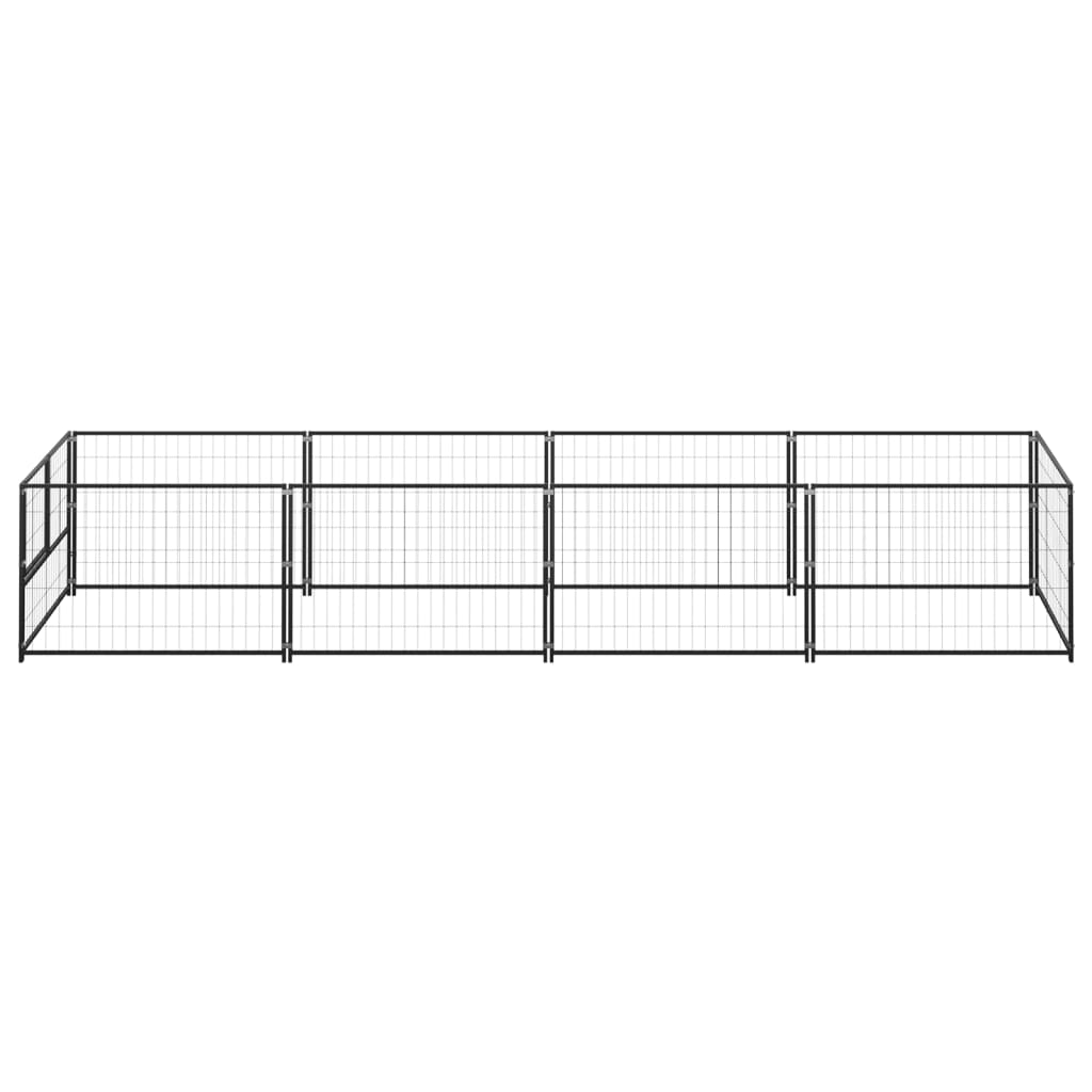 Vidaxl hondenkennel 4 m² staal zwart
