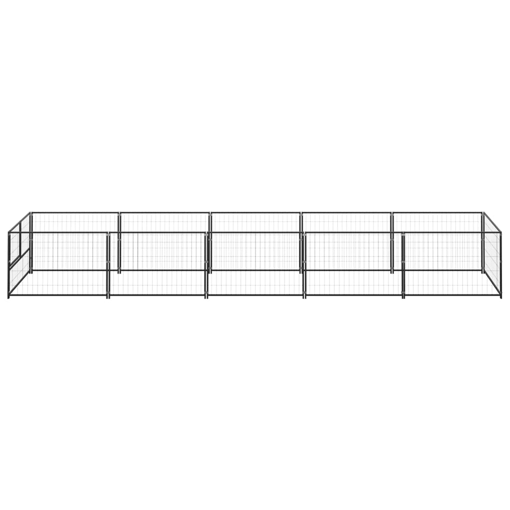 Vidaxl hondenkennel 5 m² staal zwart