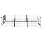 Vidaxl hondenkennel 6 m² staal zwart