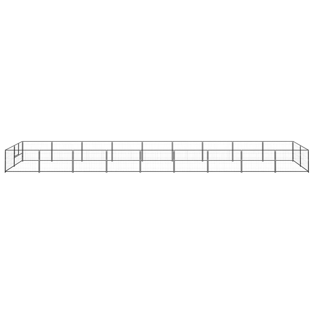 VidaXL Hondenkennel 18 m² staal zwart