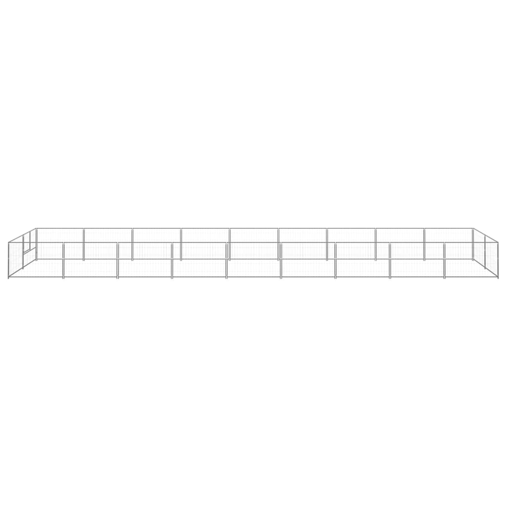 VidaXL Hondenkennel 18 m² staal zilverkleurig