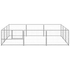 Vidaxl hondenkennel 9 m² staal zilverkleurig