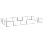 VidaXL Hondenkennel 18 m² staal zilverkleurig