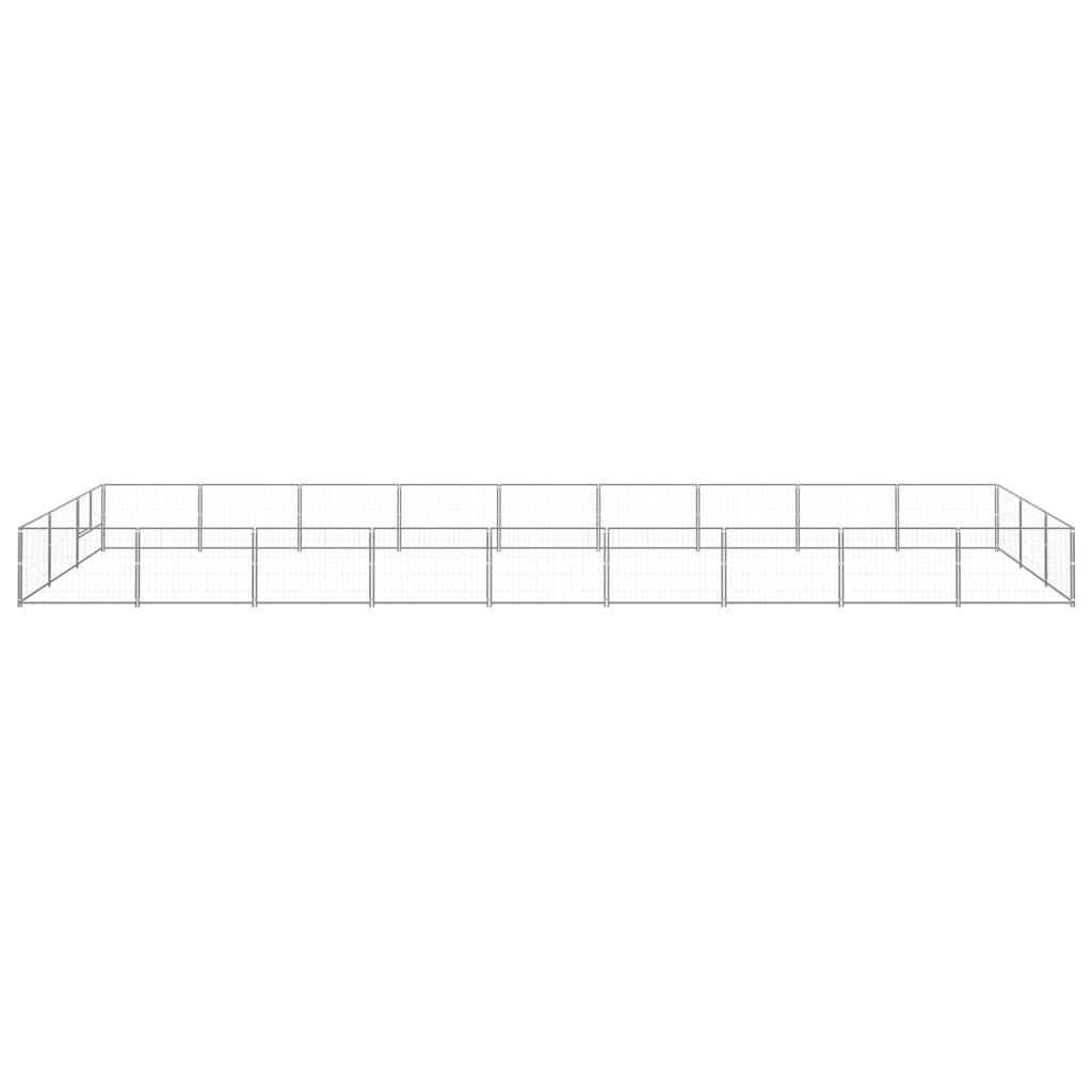 VidaXL Hondenkennel 27 m² staal zilverkleurig
