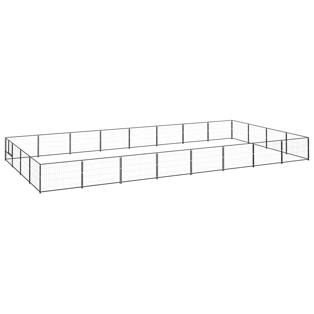 VidaXL Hondenkennel 32 m² staal zwart