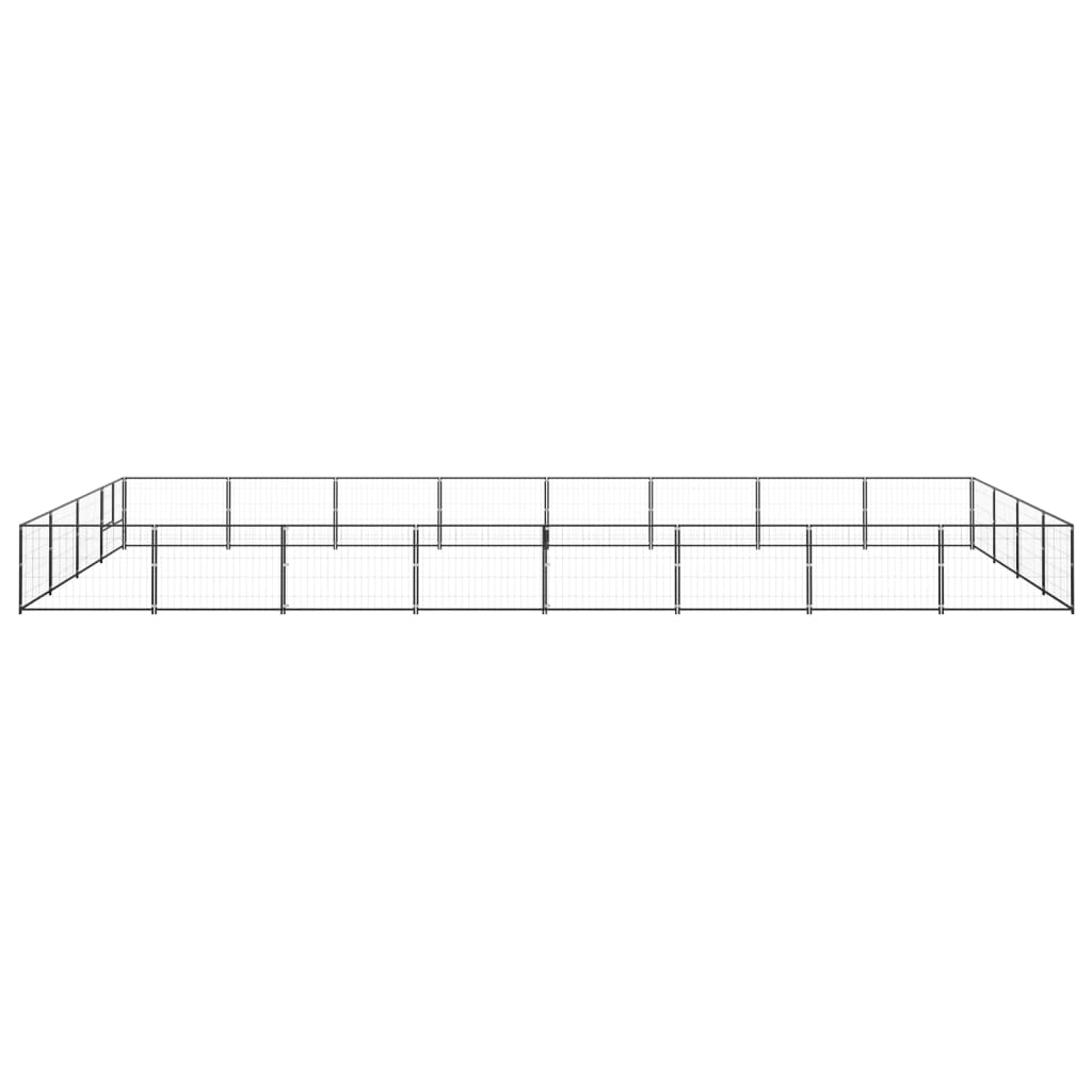 VidaXL Hondenkennel 32 m² staal zwart