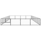 VidaXL Hondenkennel 40 m² staal zwart