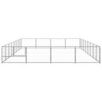 VidaXL Hondenkennel 32 m² staal zilverkleurig