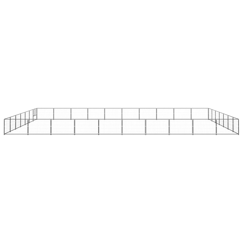 VidaXL Hondenkennel 70 m² staal zwart