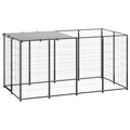VidaXL Hondenkennel 2,42 m² staal zwart