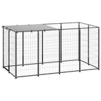 VidaXL Hondenkennel 2,42 m² staal zwart