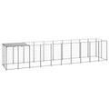 VidaXL Hondenkennel 6,05 m² staal zilverkleurig