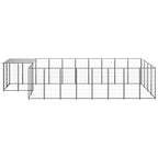 VidaXL Hondenkennel 10,89 m² staal zwart