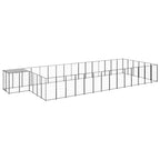 VidaXL Hondenkennel 26,62 m² staal zwart