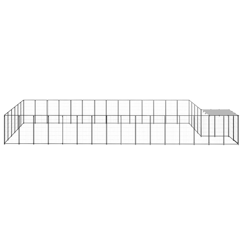 VidaXL Hondenkennel 26,62 m² staal zwart