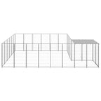 VidaXL Hondenkennel 12,1 m² staal zilverkleurig