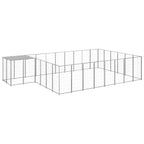 VidaXL Hondenkennel 15,73 m² staal zilverkleurig