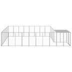 VidaXL Hondenkennel 15,73 m² staal zilverkleurig