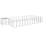 VidaXL Hondenkennel 22,99 m² staal zilverkleurig