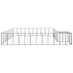 VidaXL Hondenkennel 25,41 m² staal zwart